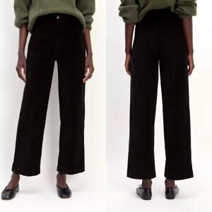 Everlane The Corduroy Wide-Leg Pants High Rise Black Women's 6 NWT Pockets